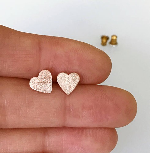 Orecchini perno cuore - orecchini,