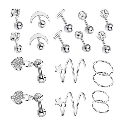 Set orecchio uomo acciaio - set,
